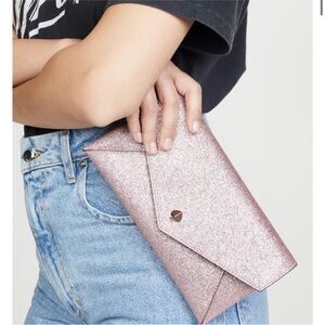 Kate Spade Burgess Court Rose Gold Chain Clutch & Card Holder New